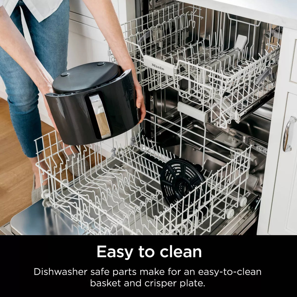 Ninja 4Qt Air Fryer - Black AF101: Stainless Steel, 1550W, Digital Control, Dishwasher-Safe, 1-Year Warranty