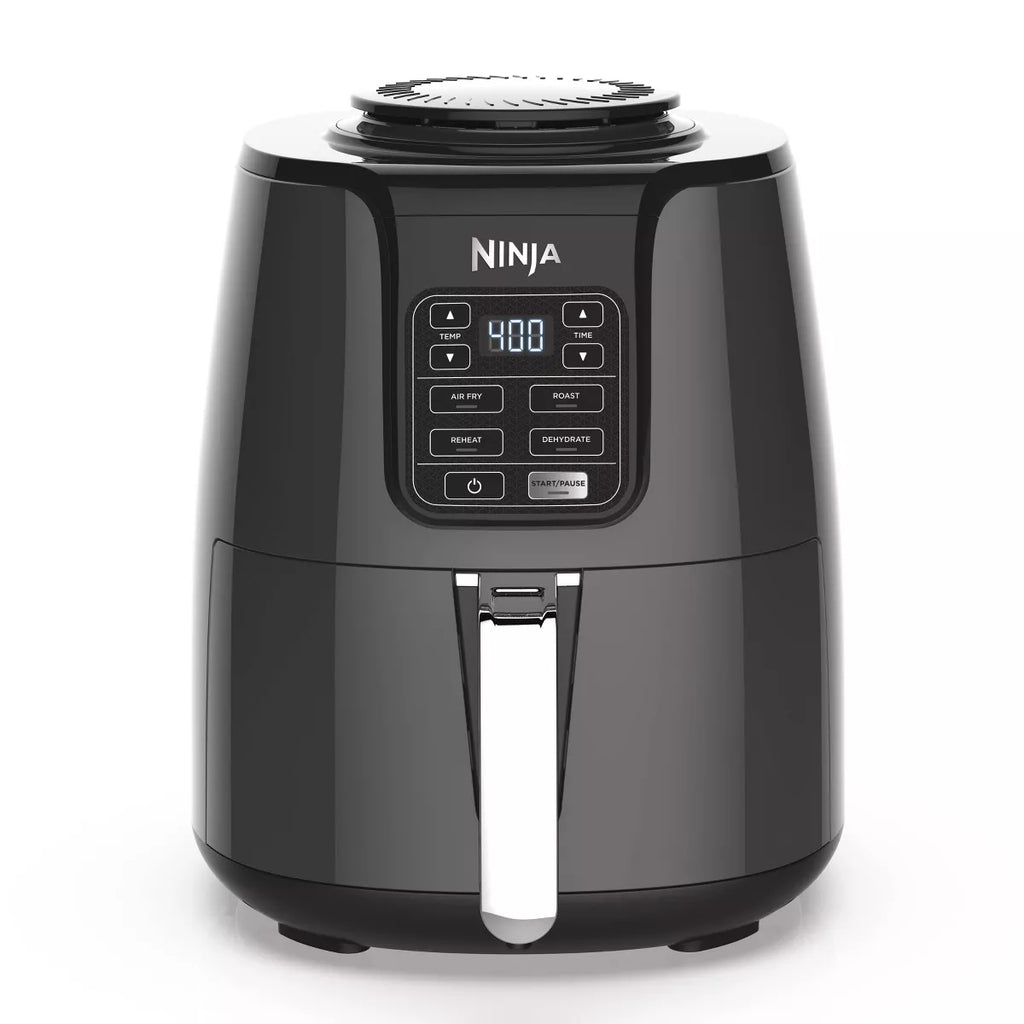 Ninja 4Qt Air Fryer - Black AF101: Stainless Steel, 1550W, Digital Control, Dishwasher-Safe, 1-Year Warranty