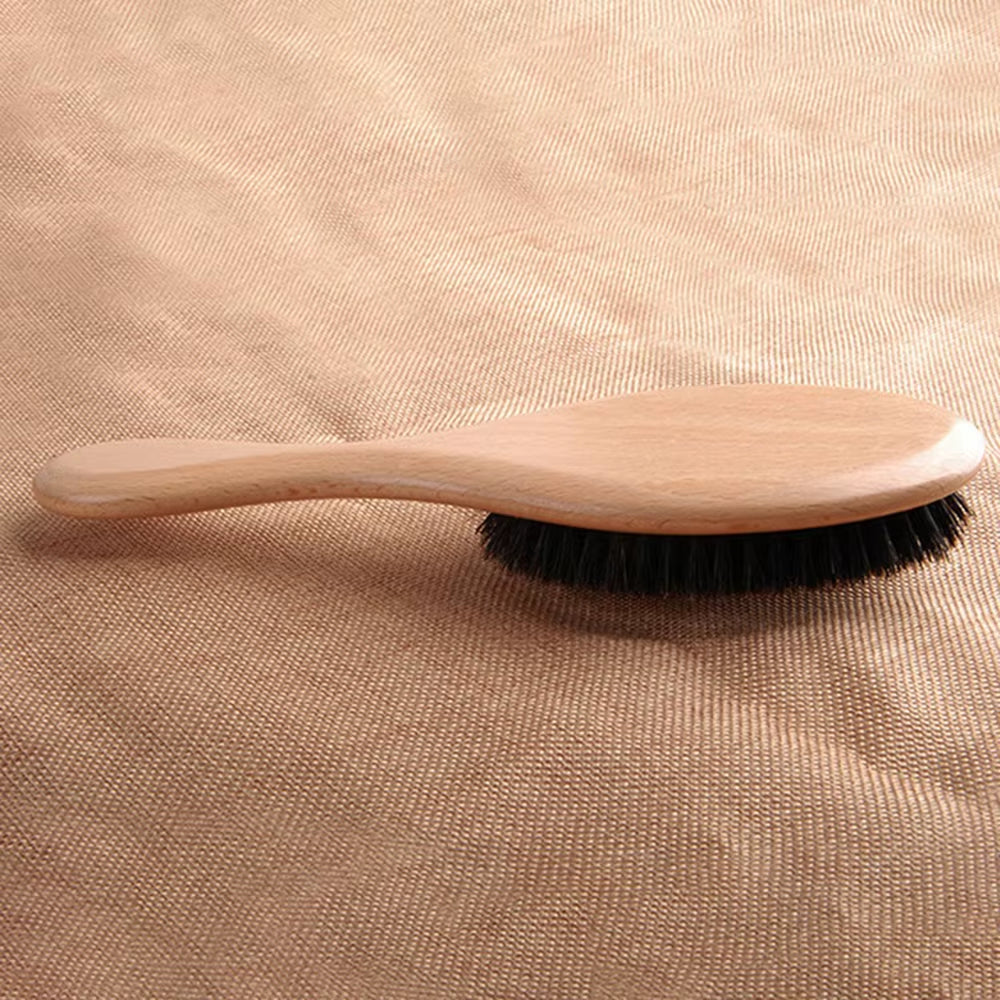 New Women Natural Boar Bristle Hair Brush Wooden Paddle Hairbrush Detangling Hairbrush for Salon Hairdressing Styling Tools