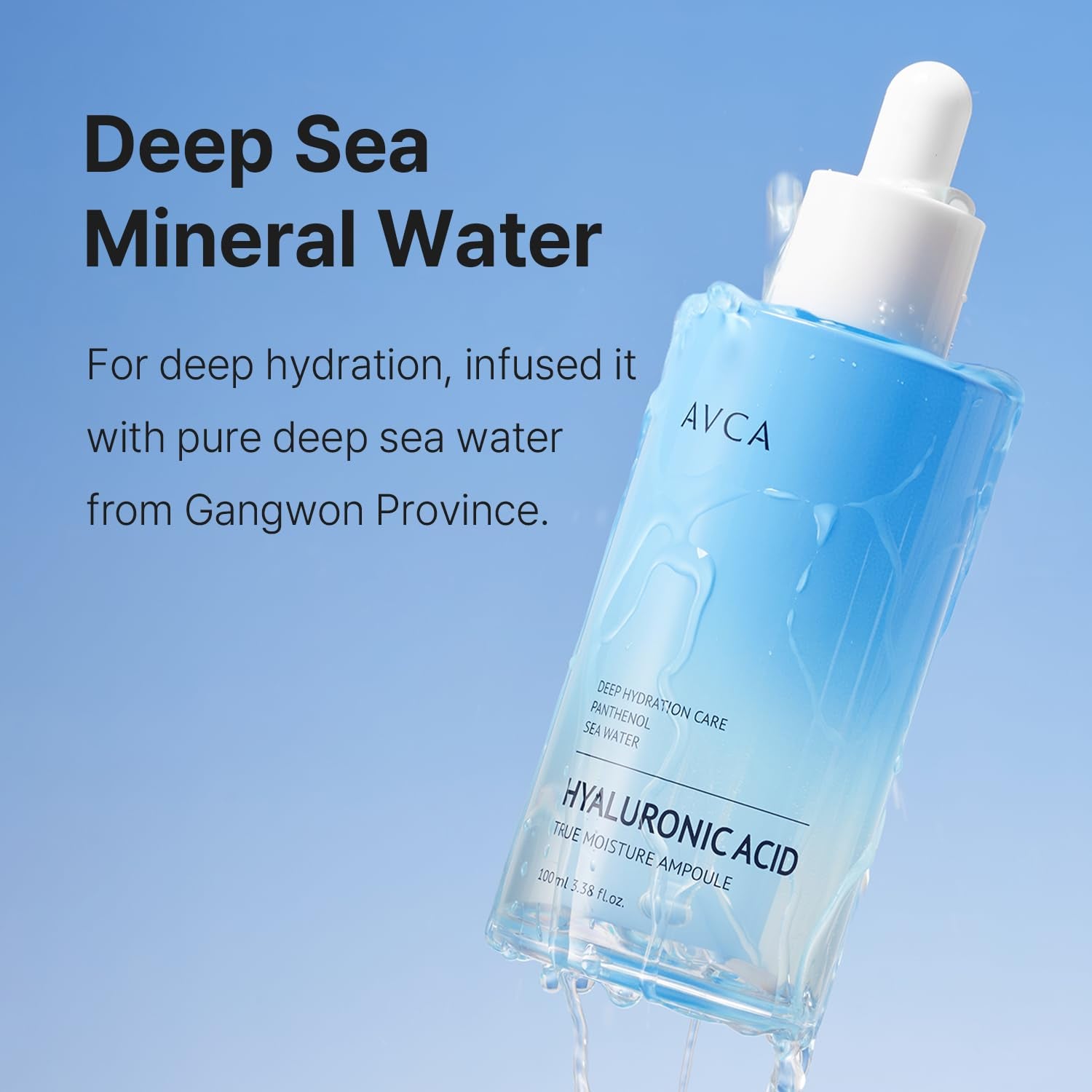 Moisture Hyaluronic Acid Serum 100Ml (3.38 Fl Oz) – Deep Hydrating Face Serum for Dry Skin with 8-Type HA, Panthenol & Deep Sea Water for Lightweight, Non-Sticky Moisture